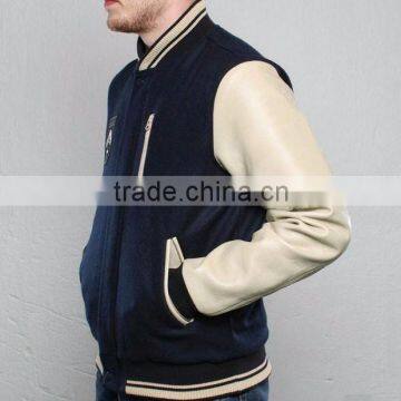 Grey and blue Varsity Jacket/Customize Baseball Jacket / Lettermen Jacket