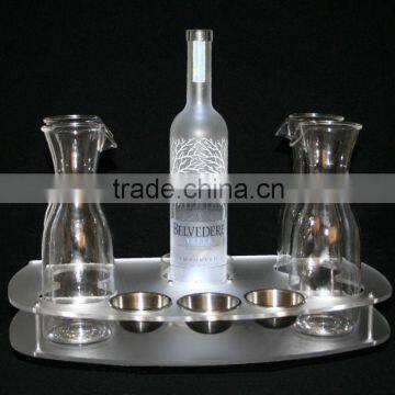 Acrylic organizers for wine bottle /Acrylic bottle serving trays