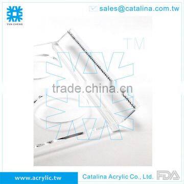 White Acrylic Serving Tray With 2pcs Small Bowl Diamond Chained Christmas & Wedding Decoration Plastic Food Tray