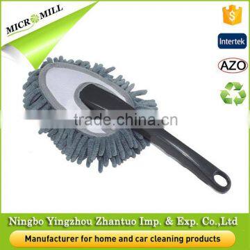 Microfiber duster with PP plastic handle, gray chenille function duster