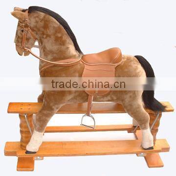 [factory] wooden rocking horse /plush rocking horse