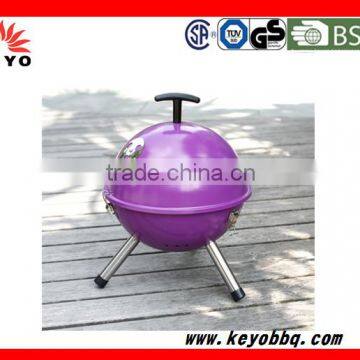 KEYO high tempreture resistant safety device 12" 14" inch mini football charcoal BBQ barbecue grills for market promotion