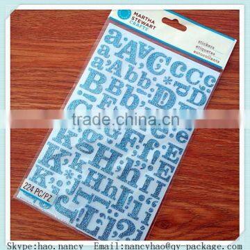 Self-adhesive printed letter labels for kids/Glitter Letter Sticker