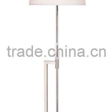 2015 best selling adjustable floor lamp in stain nickel finish with fabric shade from zhongshan china lighitng factory