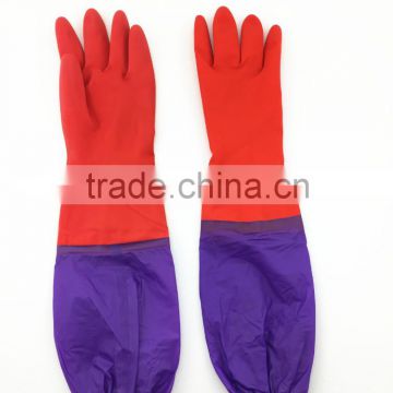 Household Waterproof Winter Glove Warm Dishwashing Glove long sleeve Rubber Glove