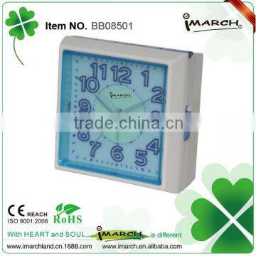 blue square shape clock,shining clock,table clock