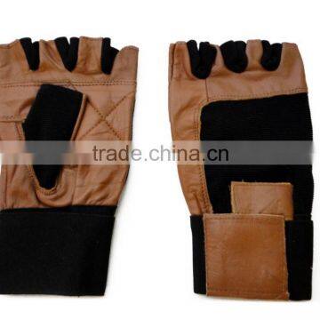 Leather cutomized weight lifting gloves