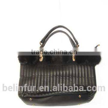 New arrival womens new style high quality real fur handbags