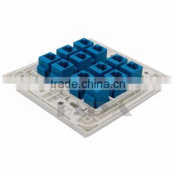 120 X 120mm Face Plate 12 Ports CAT6 Rj45 Female to Female Wall Plate Network Wall Plate Support Customization