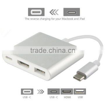 For new Macbook 12 inch 3 In 1 USB Type c To HDMI Adapter Type C Hub