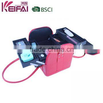2016 Fashion Red Color PVC Leather Travel Cosmetic Bag