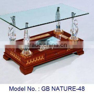 Unique Design Glass Top Coffee Tea Table For Living Room In Indian Style Home Furniture