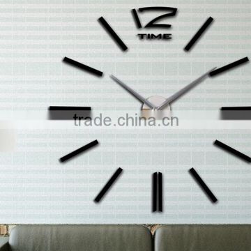 120cm diameter 3D Black EVA Wall Sticker Clock Promotion Gift Modern Design Art Clock