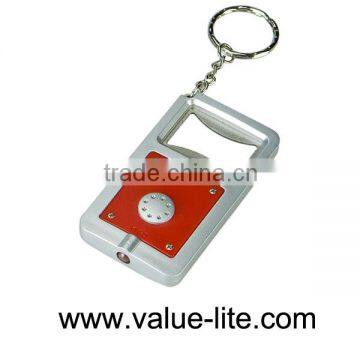 Best sales plastic led keychain light bottle opener led light