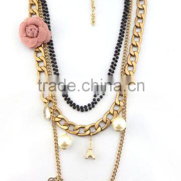 2015 wholesale fashion multi layers of chain necklace