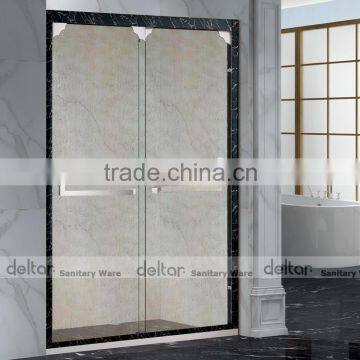 304 Stainless Steel Corner Shower Room, Shower Stall With Circle Arc Glass Easy Clean Shower Room photo-2