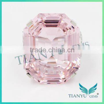 925 Sterling Silver Big Pink Diamond Ring photo-2