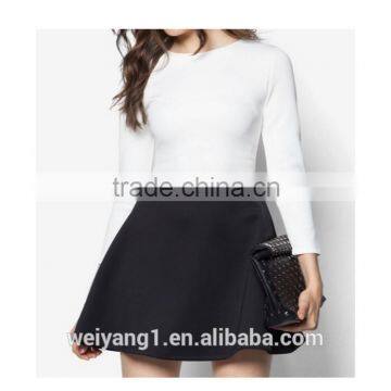 New Fashion Colourblocked Long Sleeves Women Dress Prom Semi Cocktail Party Dress photo-1