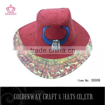 new design mexican cowboy hats felt with cow logo