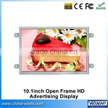 10 inch real 1080p shopping tv taxi lcd advertising display screen open frame lcd ad player