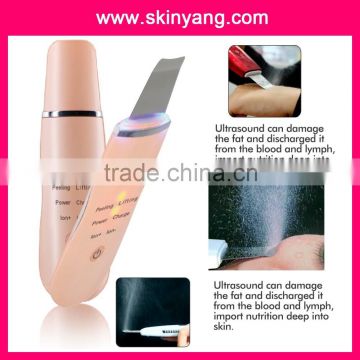 2015 Skin care ultrasonic skin facial scrubber /skin scrubber on sale and microcurrent Ultrasonic face skin scrubber in home use