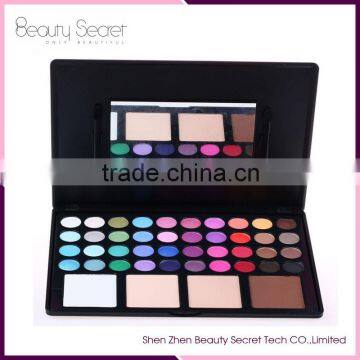 Mineral material 44 color pressed glitter eyeshadow makeup palette can oem