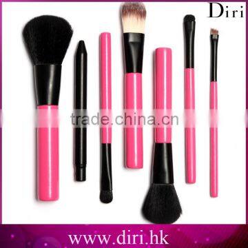 Hot sale 7 pcs Pink Color One Set Wooden Handle Professional Makeup Brush Set