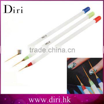 DIY 3pcs/set Painting Striping nail polish UV Gel Pen Nail Art Brush Set
