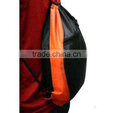 210D Polyester Colorblock Drawstring Backpack photo-5