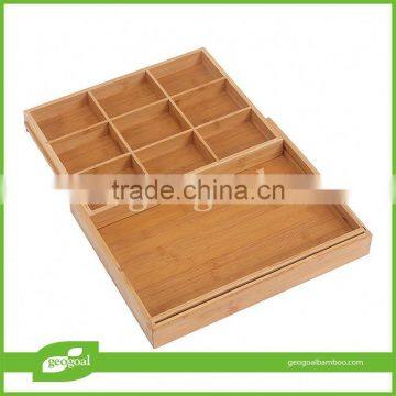 Promotional large bamboo utensil organizer