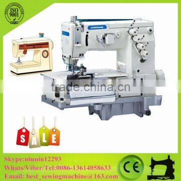 Making Belt Loop With Front Cutter Interlock Industrial Sewing Machine Double Needle Price CS-2001C