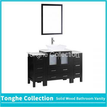 Espresso Bath Vanity Set White Phoenix Stone Top Porcelain Vessel Sink photo-3