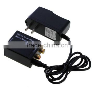 Digital Optical Coaxial Toslink to Analog RCA L/R Audio Converter W/ AC Adapter