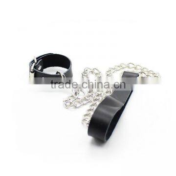 LEATHER CLIT COCK RINGS WITH LONG CHAIN SEX TOYS MALE CLIT COCK RINGS SEX TOYS WHOLESALES CLIT COCK RINGS FOR MEN photo-2