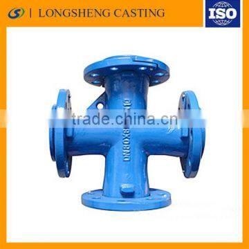 Customized Cast iron Movable flange four-way / Loosing flanged cross EN545 PN 16