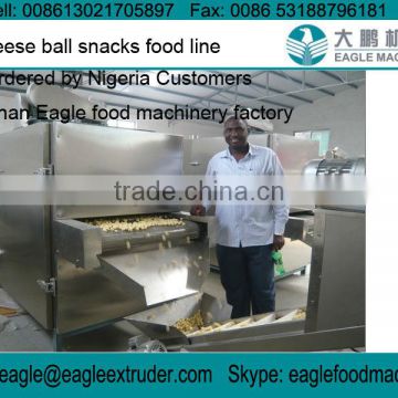 Puffed cheese ball corn snacks food making machines/twin screw extruder production line ordered by Nigeria customer