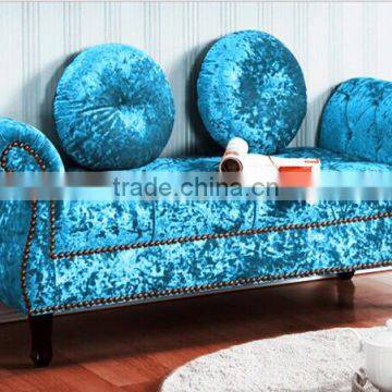 Made from SinoFur Best sale blue velvet sofa