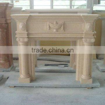 Marble Stone fireplace mantel with hearth slabs