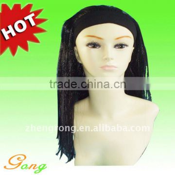 Super Pretty Stylish Black Straight synthetic human hair wig