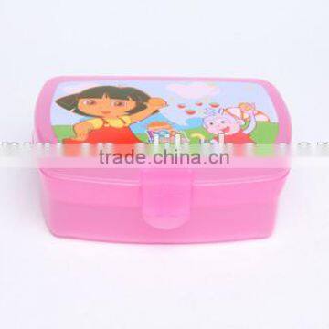 MManufacturer eco-friendly portable plastic kids lunchbox with cartoon printing