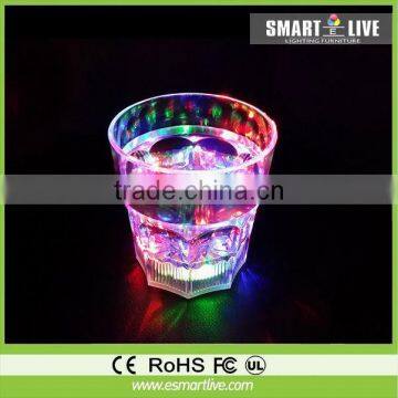 LED illuminated liquid active glass beer mug