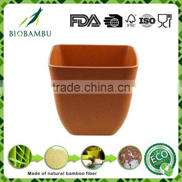 Serviceable Colorful Non-toxic rice husk flower garden pot with tray