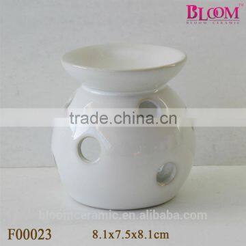 Striated design oil incense burner