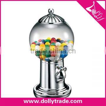 Unique Shape Silver Metal Glass Candy Dispenser