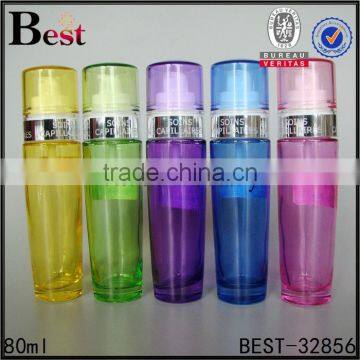 80ml new products colorful cosmetic lotion white pp pump glass bottle factory china suppliers