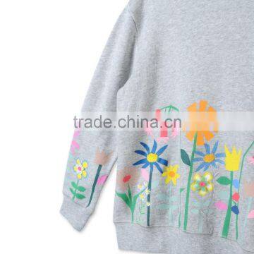 Grey Graphic Flowers Betty Sweatshirt Kid Clothing Wholesle Childern Wear HSs5141 photo-6