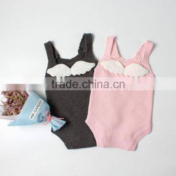 New arrival product angel wings baby knitted romper for winter and autumn wear