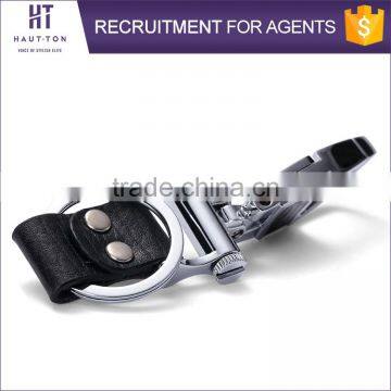 Top Selling Fashion Luxury Alloy Car Black Genuine Top Cow Leather Keychains High Quality Popular Silver Ring Gift Key Chain photo-6