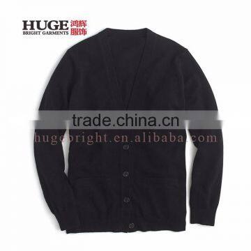 V-Neck Collar Merino Wool Baggy Knitted Cardigan