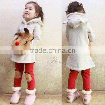 2015children Clothing Autumn Winter Bear Sweater Fleece Baby Set Hoodie Swearer Sets